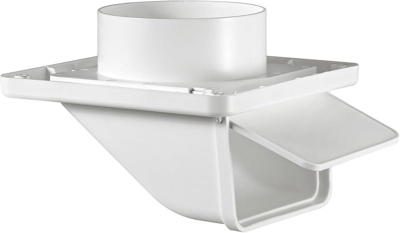 Lambro 143W 4-inch Plastic Soffit Exhaust Dryer Vent with Damper - White - Image 1